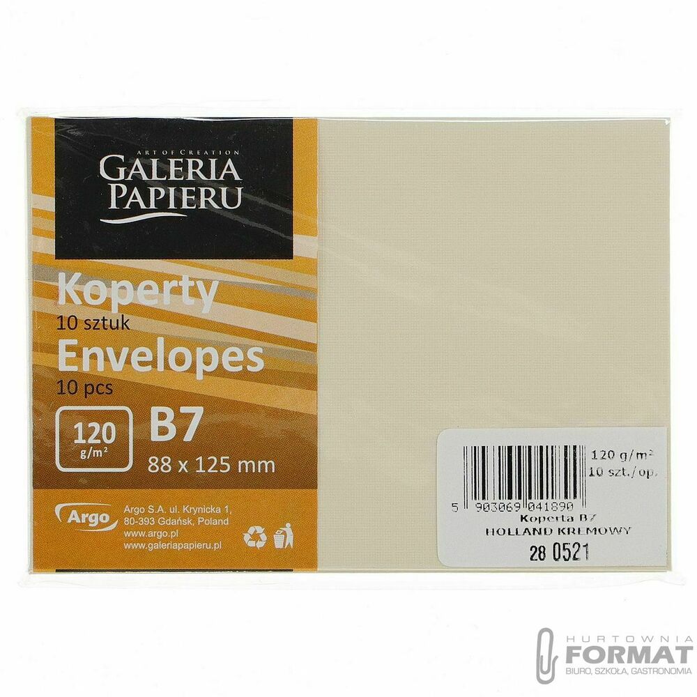 Koperta holland kremowy B7 kremowa (280521) 10 sztuk 1