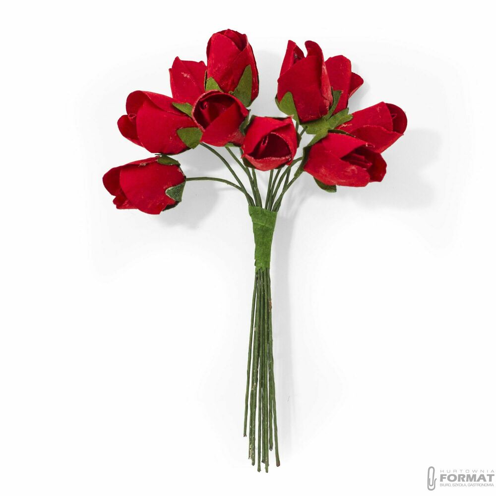 KWIATY PAPIER. TULIPANY CZERWONE 10 SZT 1