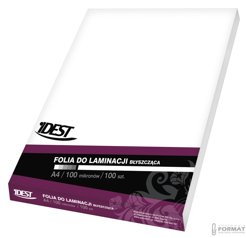 FOLIA DO LAMINOWANIA A5 100MIC ARGO IDEST BŁYSK 1