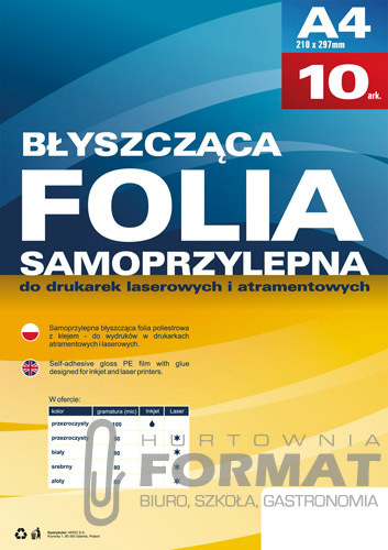 FOLIA SAMOP. DO DRUKARKI LASEROWEJ ARGO PRZEZROCZY 1