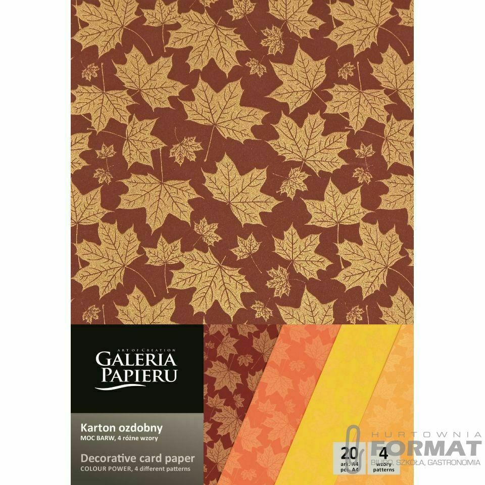 Papier ozdobny (wizytówkowy) Galeria Papieru Moc Barw A4 mix 200g (208921) 1