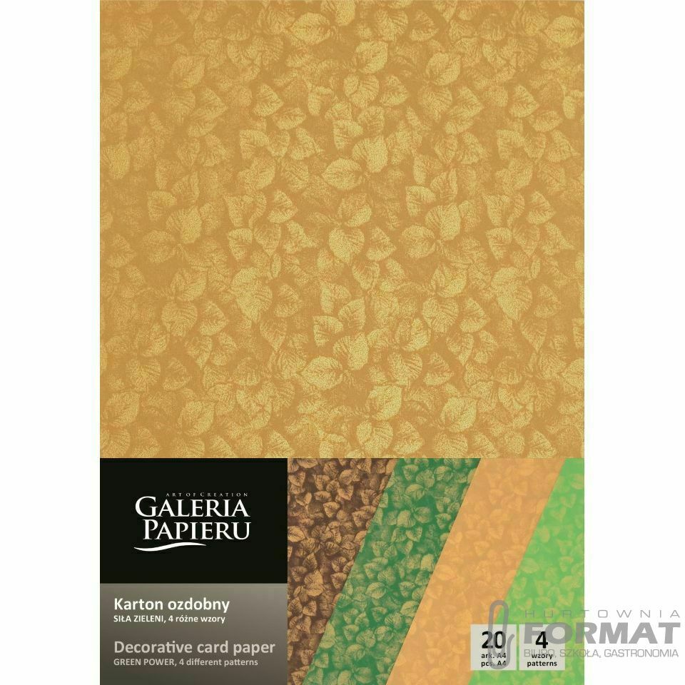 Papier ozdobny (wizytówkowy) Galeria Papieru Siła Zieleni A4 mix 200g (208920) 1