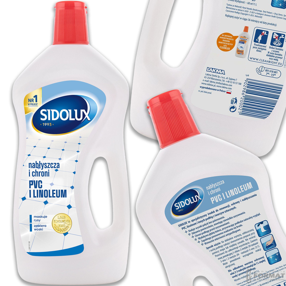 Płyn do konserwacji podłóg SIDOLUX Expert PCV i Linoleum 500 ml 1
