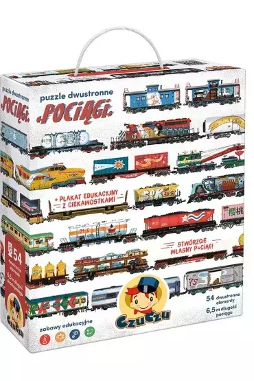 CzuCzu Puzzle dwustronne Pociągi 54 elementy 1