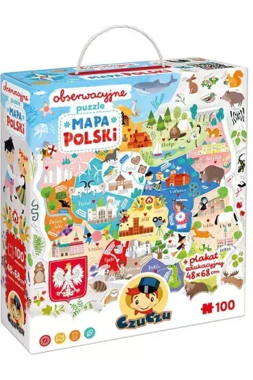 CzuCzu Obserwacyjne puzzle Mapa Polski 100 element 1