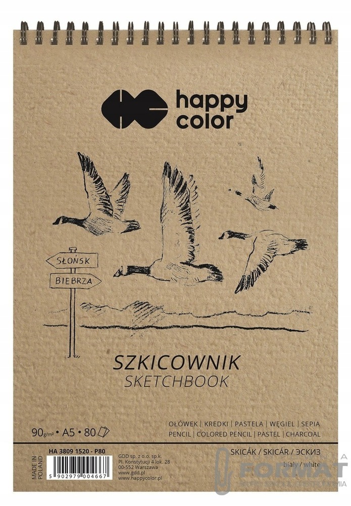 HAPPY COLOR Szkicownik na spirali A5 Ptaki 80 kart 1