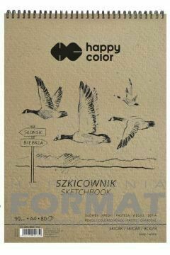 Szkicownik na spirali PTAKI A4, biały, 80 ark, 90g 1