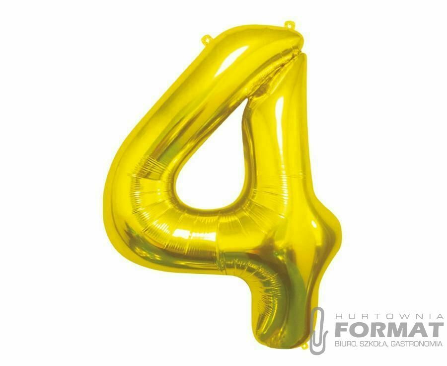 Balon foliowy B&C Cyfra 4, złota, 85 cm 1