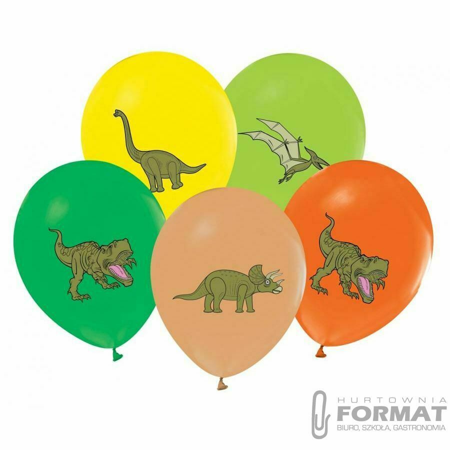 Balony Dinozaury, 12"/ 5 szt. 1
