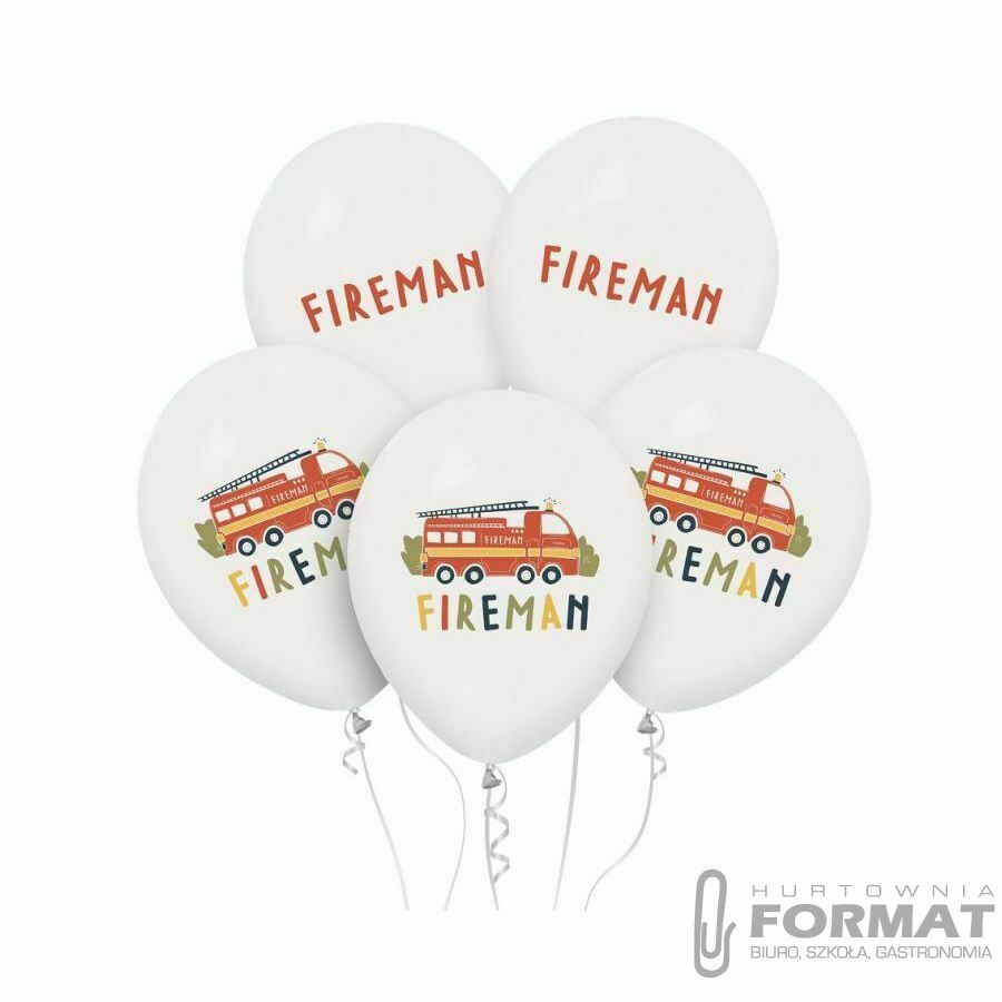 Balony Fireman, 12"/ 5 szt. 1