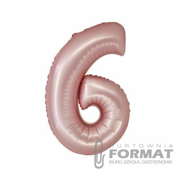 Balon foliowy SMART cyfra 6, różowa matowa, 76 cm 1