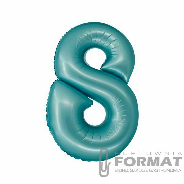 Balon Foliowy Cyfra 8 j.niebieska matowa Smart, 76 1