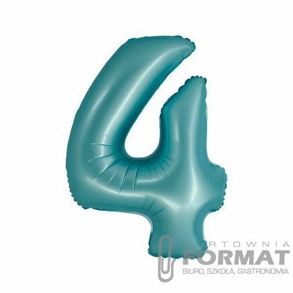 Balon Foliowy Cyfra 4 j.niebieska matowa Smart, 76 1