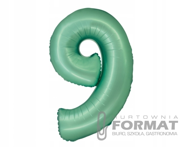 Balon foliowy Cyfra 9 miętowa matowa Smart 76 cm 1