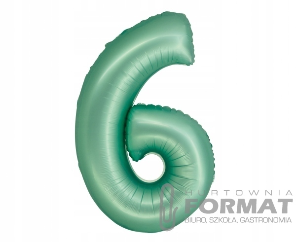 Balon foliowy Cyfra 6 miętowa matowa Smart 76 cm 1