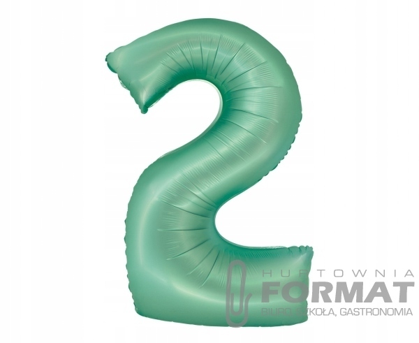 Balon foliowy Cyfra 2 miętowa matowa Smart 76 cm 1