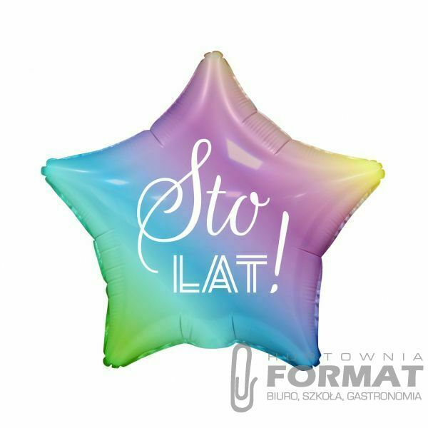 Balon foliowy Sto Lat, gwiazda gradient 1