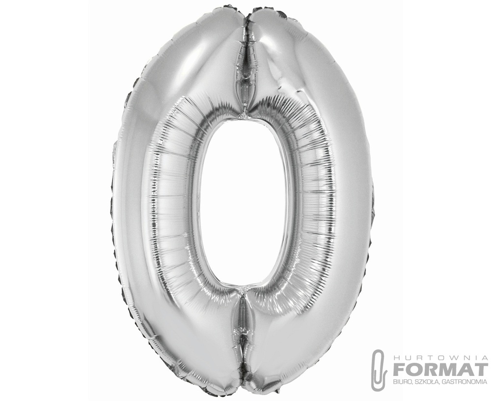 Balon foliowy Smart, Cyfra 0, srebrna, 76 cm 1