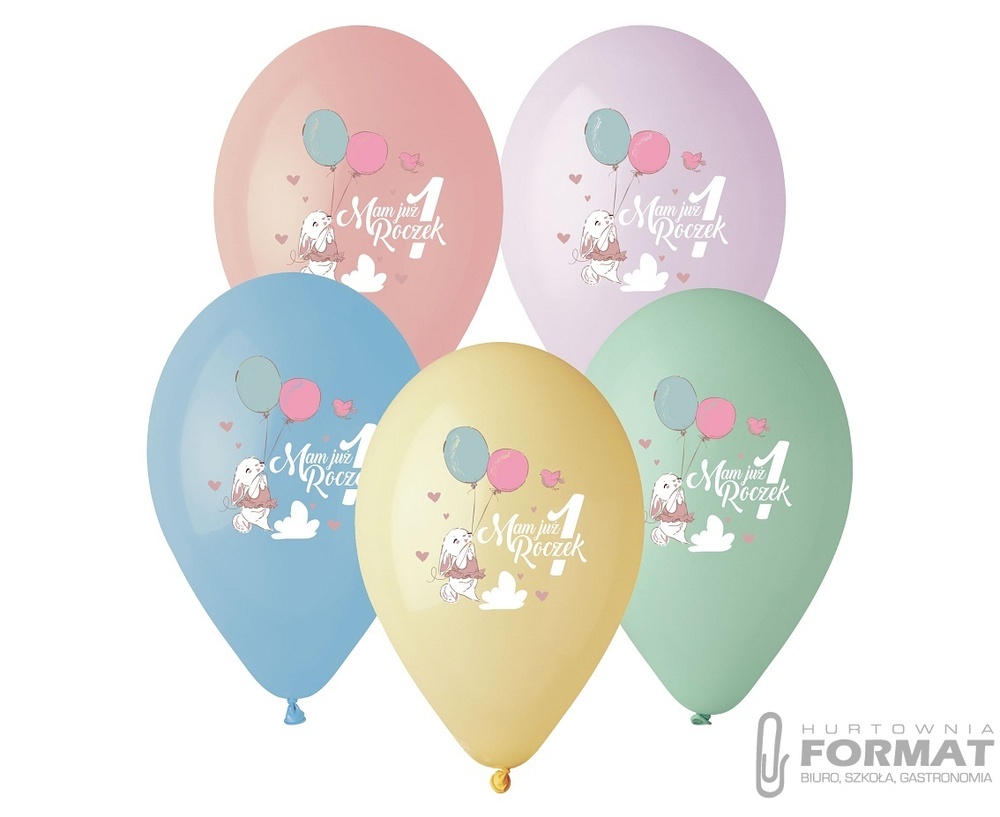 Balony Mam Już 1 Roczek króliczek 5 sztuk 1