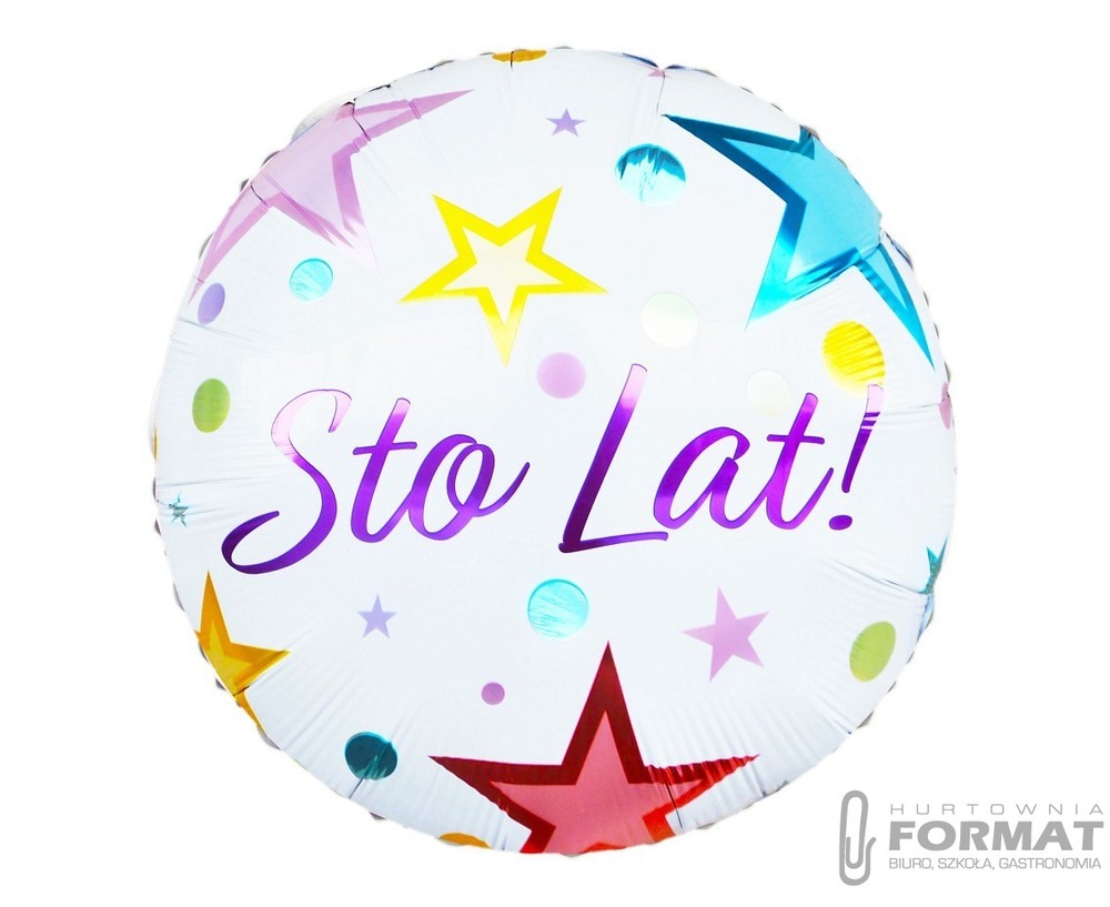 Balon foliowy Sto Lat urodzinowy 45cm 1