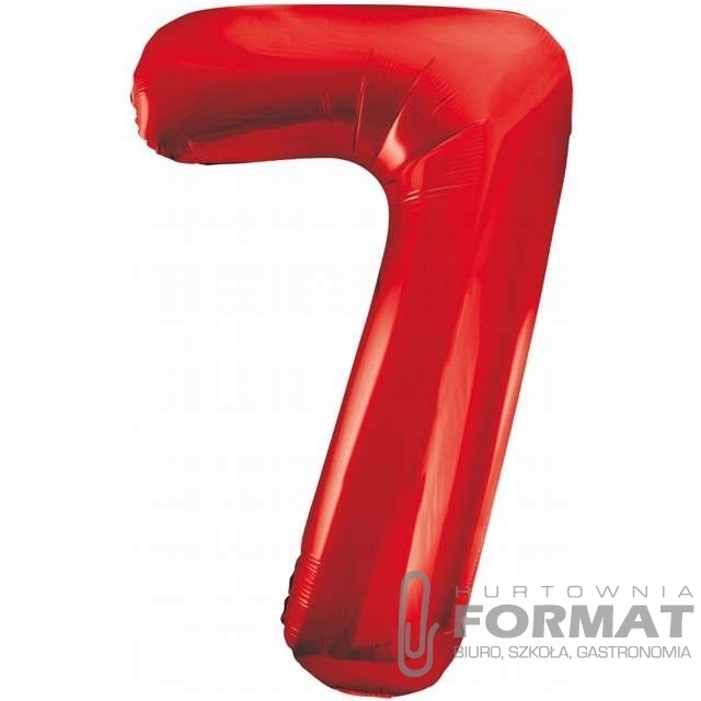 BALON foliowy CYFRA liczba 7 URODZINY czerwony 70 1