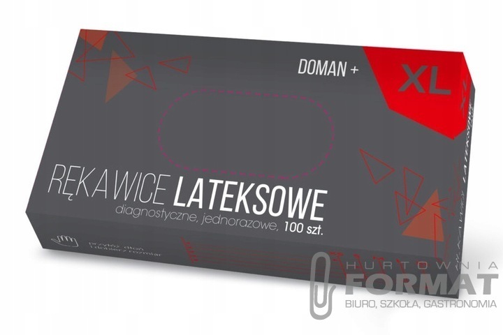 DOMAN PLUS rękawice lateksowe pudrowane XL 1