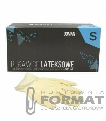 DOMAN PLUS rękawice lateksowe pudrowane S 1