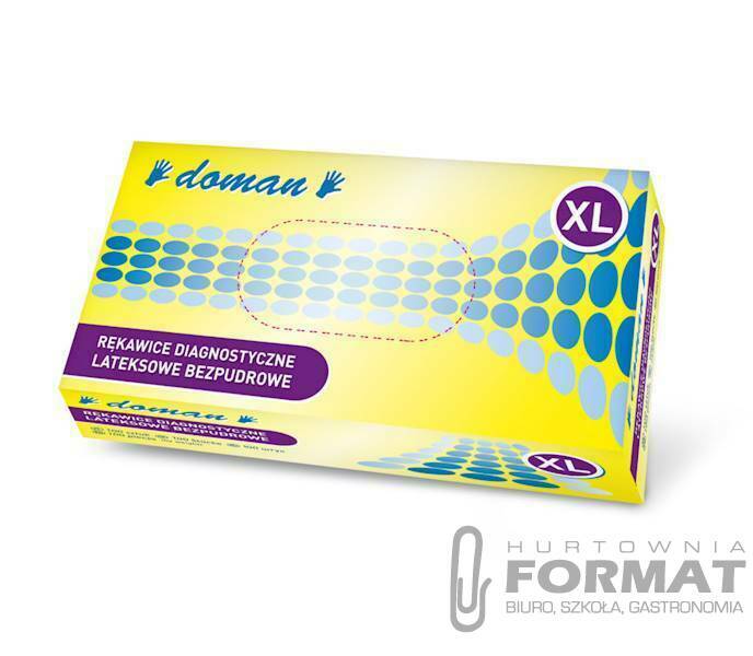 DOMAN RĘKAWICE LATEKSOWE BEZPUDROWE XL 100SZTUK 1