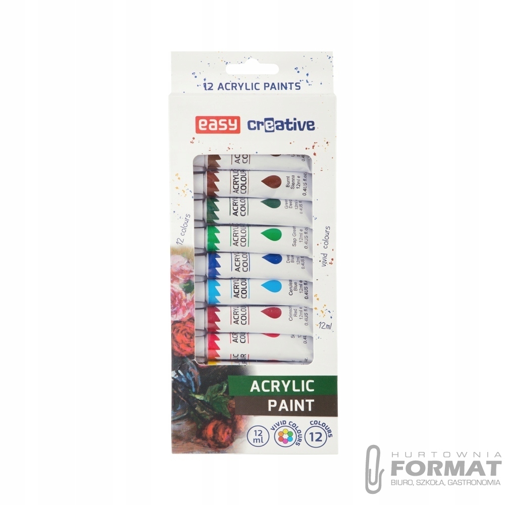 FARBY AKRYLOWE EASY 12 KOLORÓW 12 ML AKRYL 1