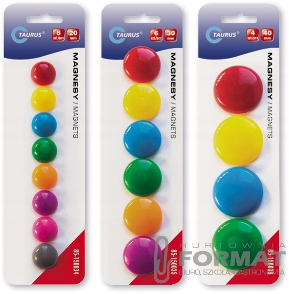 OKRĄGŁE MAGNESY DO TABLIC FLIPCHART 4 SZT 40MM TT 1