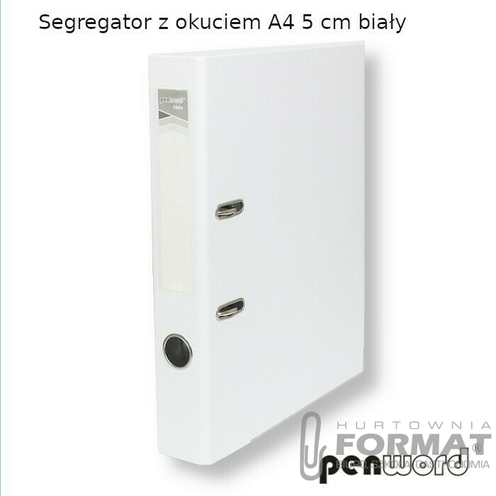 SEGREGATOR Z OKUCIEM A4 5 cm BIAŁY PSH 1
