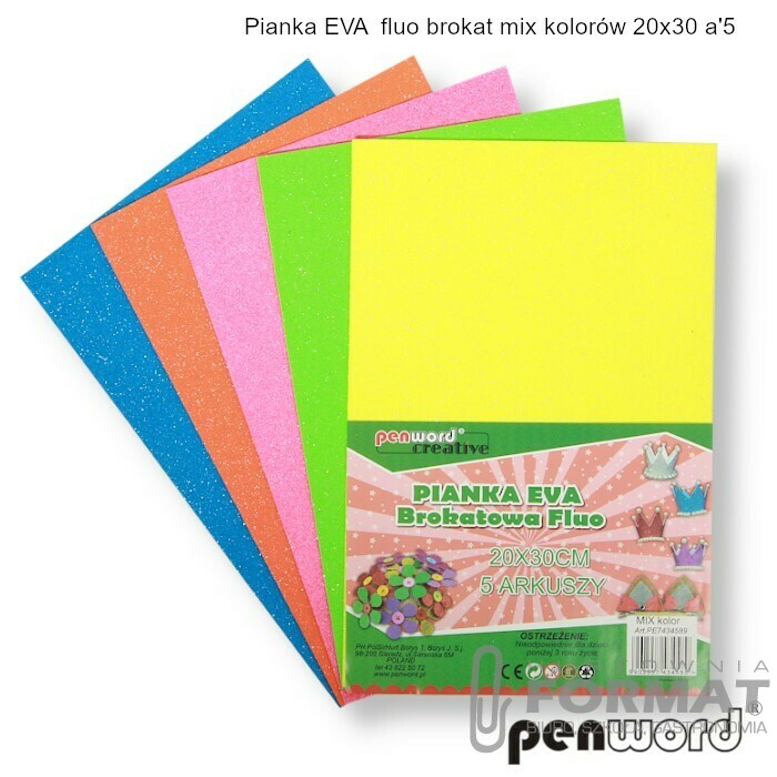 PIANKA EVA FLUO BROKAT MIX KOLORÓW 20X30 a'5 1