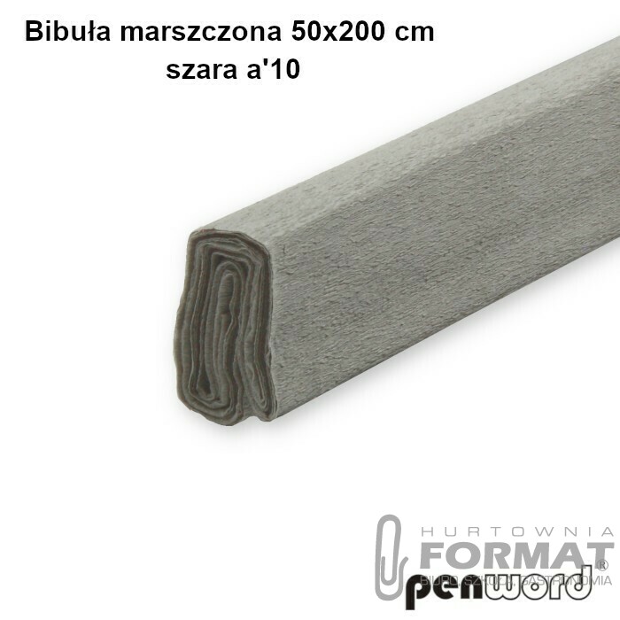 BIBUŁA MARSZCZONA DŁUGA SZARA 50x200cm  a'10 1