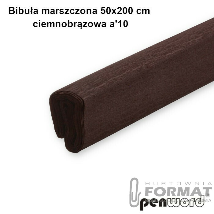 BIBUŁA MARSZCZONA DŁUGA CIEMNOBRĄZOWA 50x200cm a'10 AC-34 1