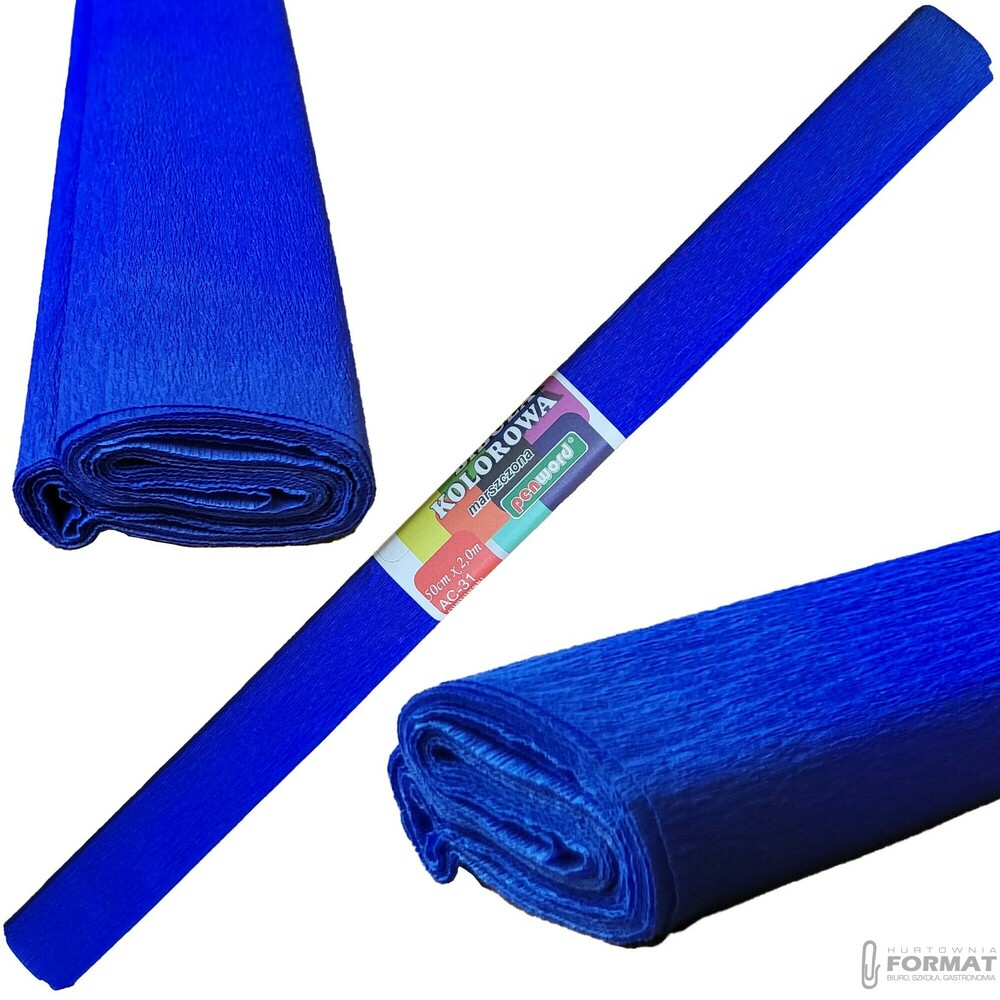 BIBUŁA KOLOROWA MARSZCZONA 50 x 200 cm PENWORD KOLOR NIEBIESKI AC-31 1