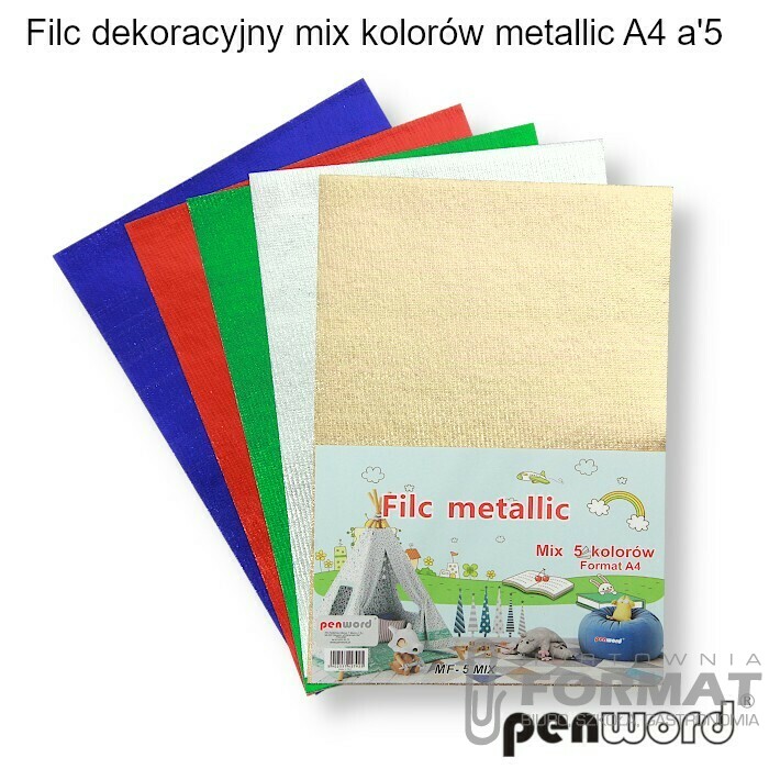 FILC DEKORACYJNY MIX KOLORÓW METALLIC A4 a'5 1