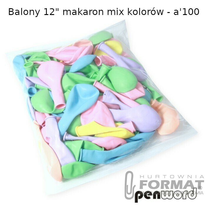 BALONY 12" MAKARON MIX KOLORÓW - a'100 1