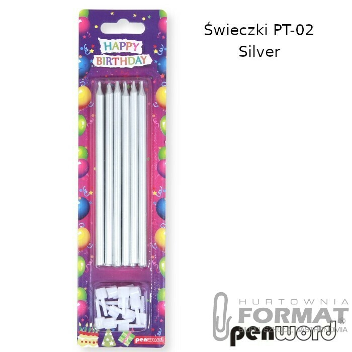 ŚWIECZKI URODZINOWE PT-02 SILVER 1