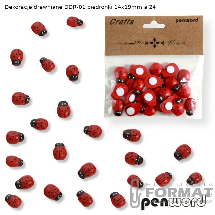 DEKORACJE DREWNIANE DDR-01 BIEDRONKI 14x19mm a'24 1