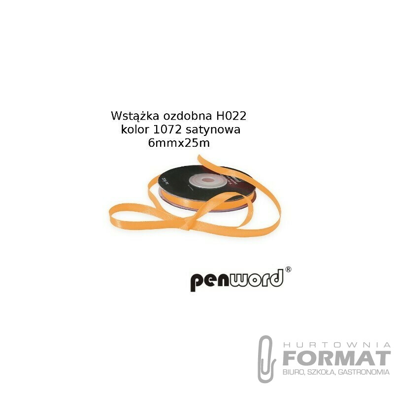 WSTĄŻKA OZDOBNA H022 KOL. 1072 JASNOZŁOTA SATYNOWA 6mmx25m 1