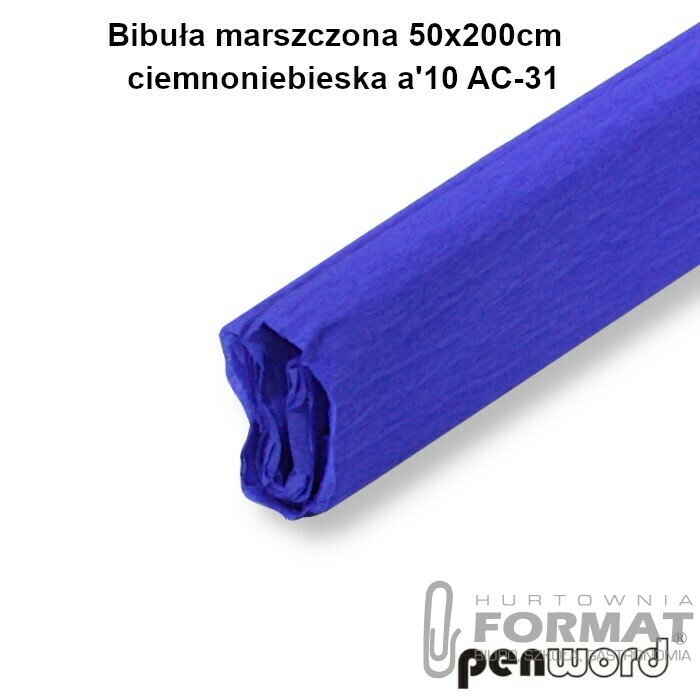 BIBUŁA MARSZCZONA DŁUGA CIEMNONIEBIESKA 50x200cm a'10AC-30 1