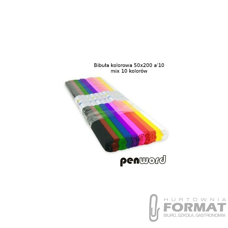 BIBUŁA MARSZCZONA DŁUGA 50x200 a'10 MIX 10 KOLORÓW SET-1 1