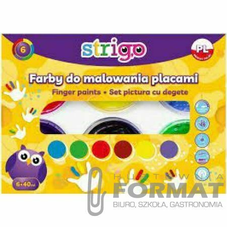 Farby do malowania palcami STRIGO 6 kolorów 1