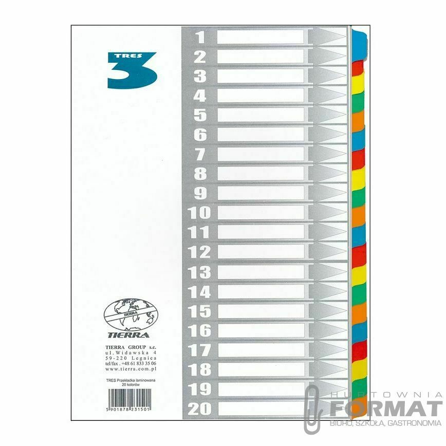 TRES PRZEKŁADKA LAMINOWANA A4 20 kolorów 1