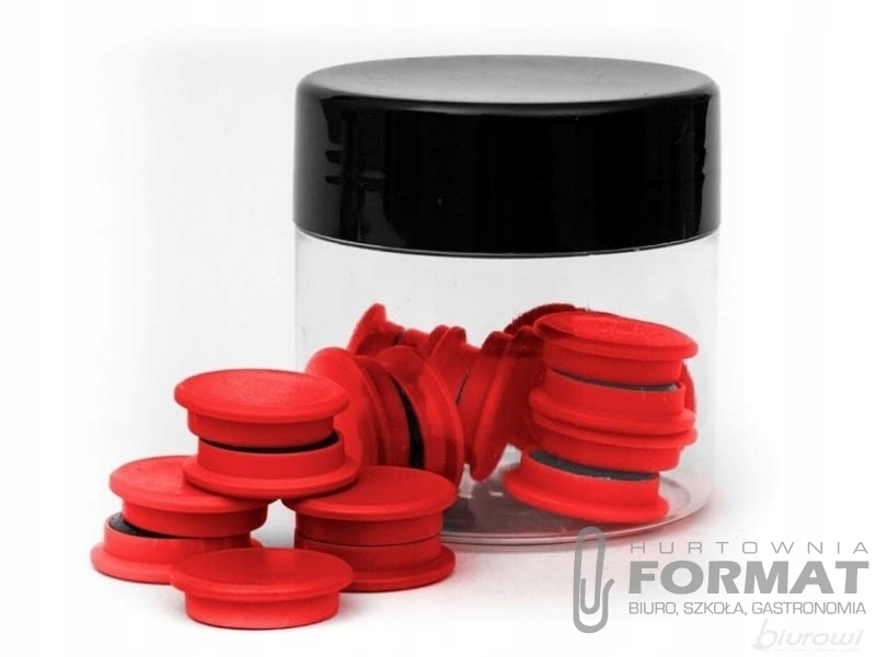 Magnesy do tablic okrągłe STRONG 20mm czerwone 1