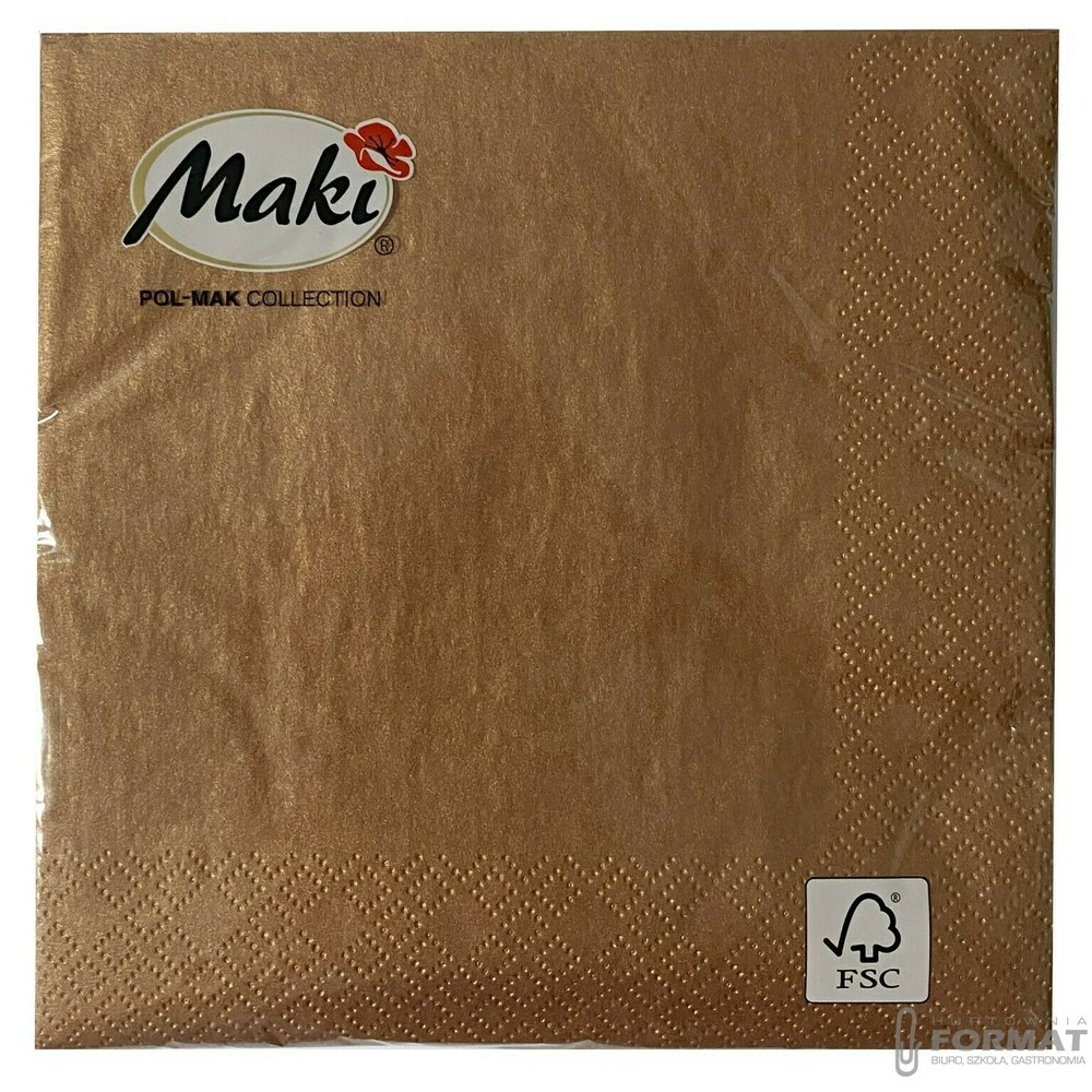 SERWETKI PAPIEROWE 33x33 CM 20szt TRZYWARSTWOWE PREMIUM BRĄZ PERŁOWY 1