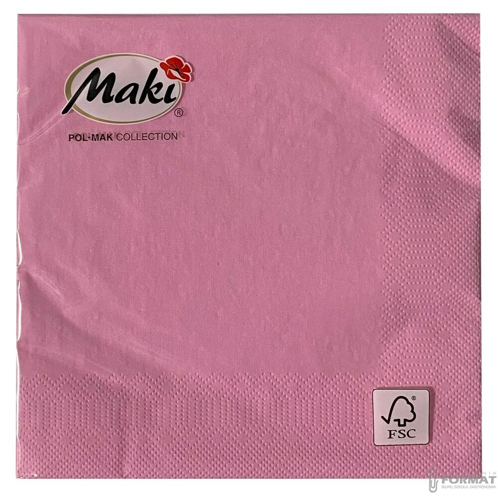 SERWETKI PAPIEROWE 33x33 CM 20szt TRZYWARSTWOWE PREMIUM CUKIERKOWY RÓŻ 1