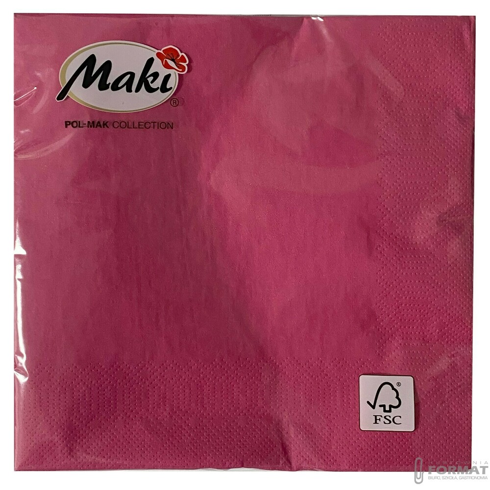 SERWETKI PAPIEROWE 33x33 CM 20szt TRZYWARSTWOWE PREMIUM FUKSJA 1