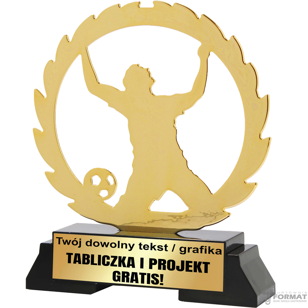 Puchar złoty trofeum nagroda statuetka dla piłkarza 3d + GRAWER 18,5cm 1