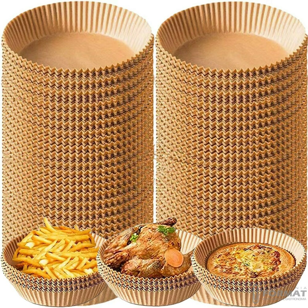 WKŁADY TACKI DO FRYTKOWNICY BEZTŁUSZCZOWEJ AIR FRYER FORMA 23cm 100 szt. 1